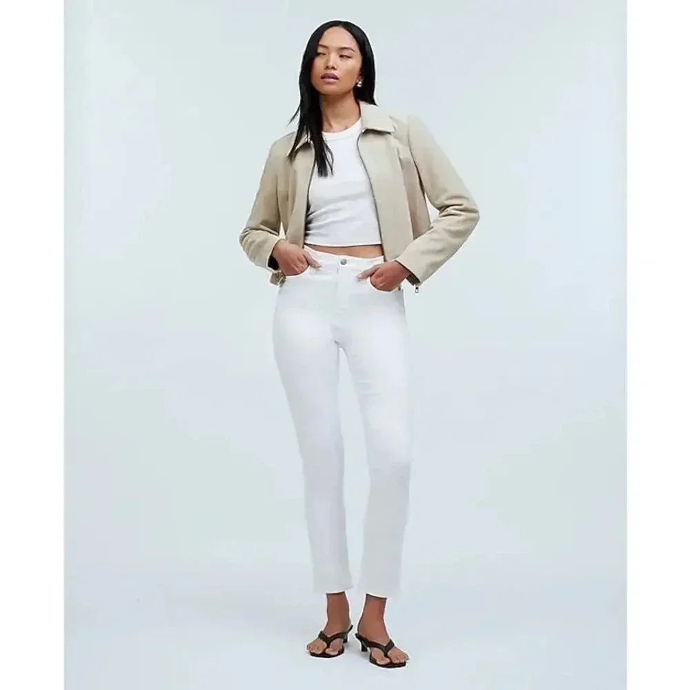 NEW Madewell Women’s Size 4 (27) Pure White Stovepipe‎ Jeans NWT